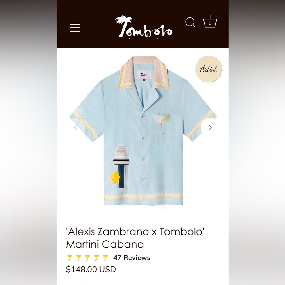 Alexis Zambrano x Tombolo Martini Cabana Shirt